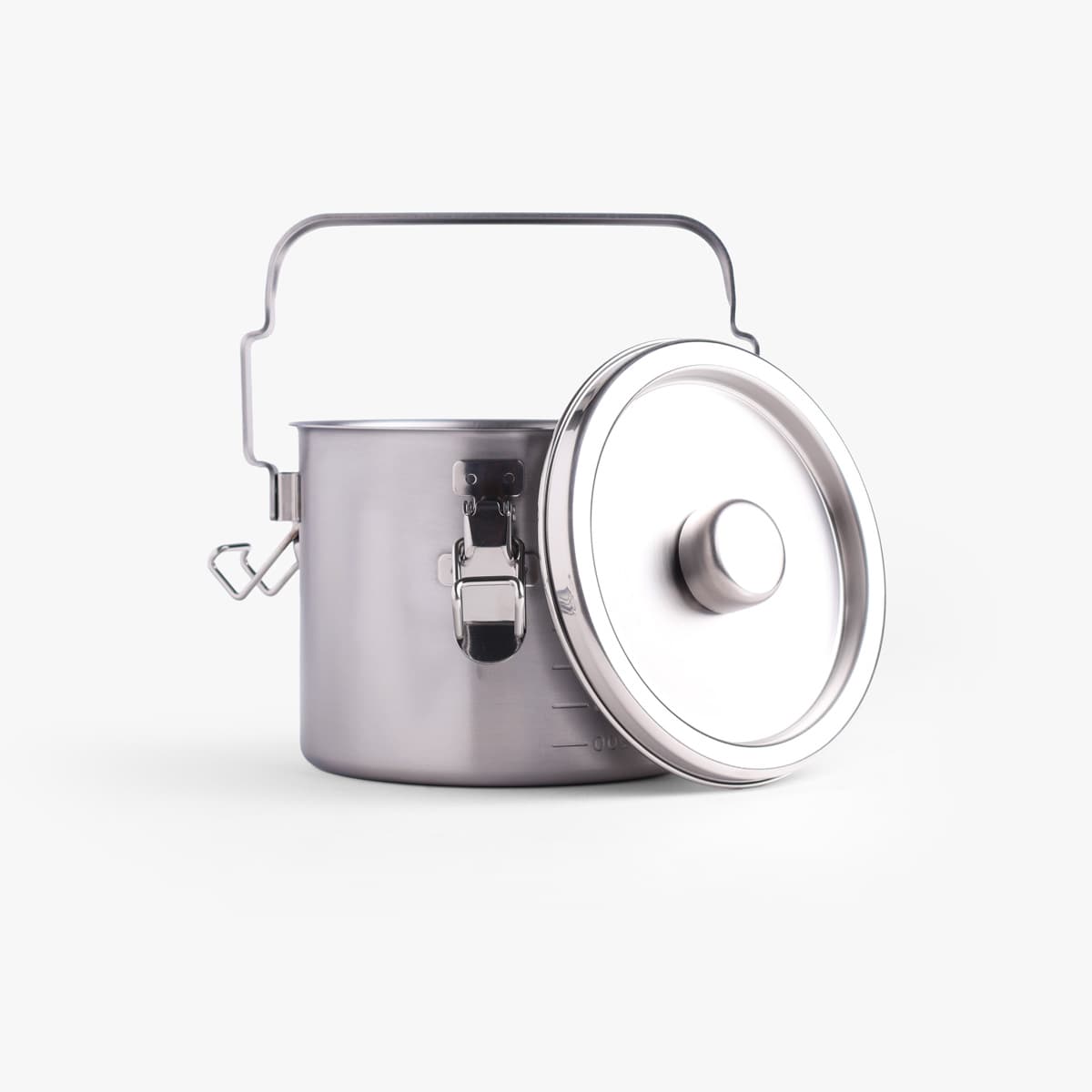 Matbeholder i stål med tett lokk, rund, 1,8L (Ø15 × H12cm) - KOINU bilde 3