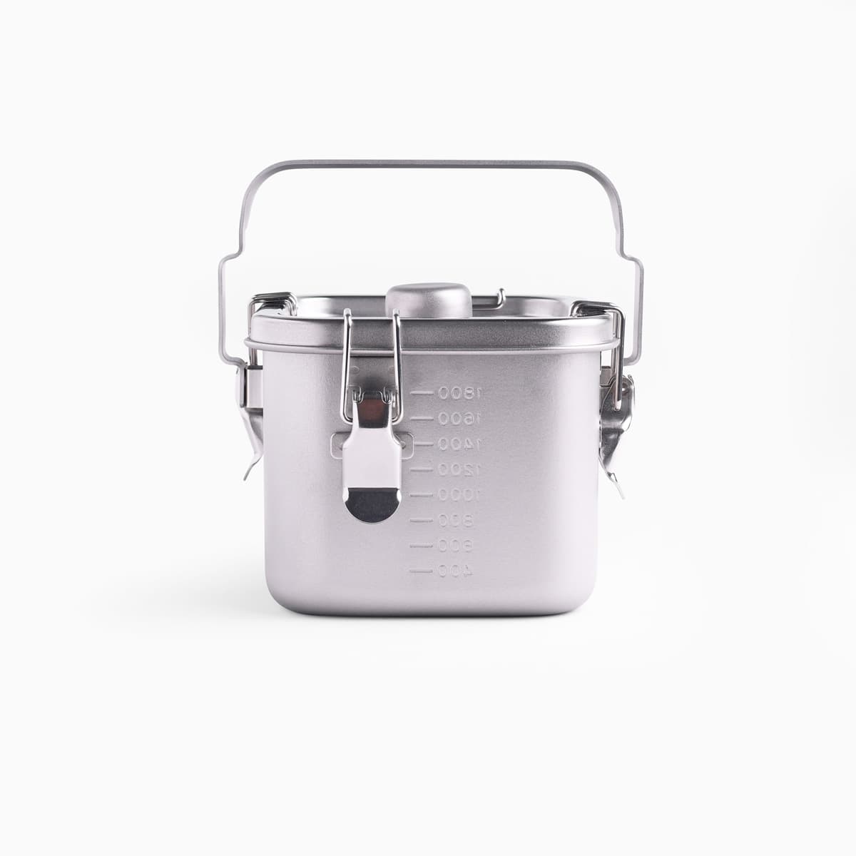 Matbeholder i stål med tett lokk, firkantet, 2,25L (14 × H12cm) - KOINU bilde 3