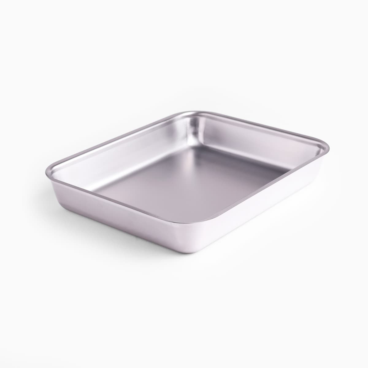 Stålbrett i rustfritt 18-8 stål med flat kant, 23,5×30,1cm - KOINU