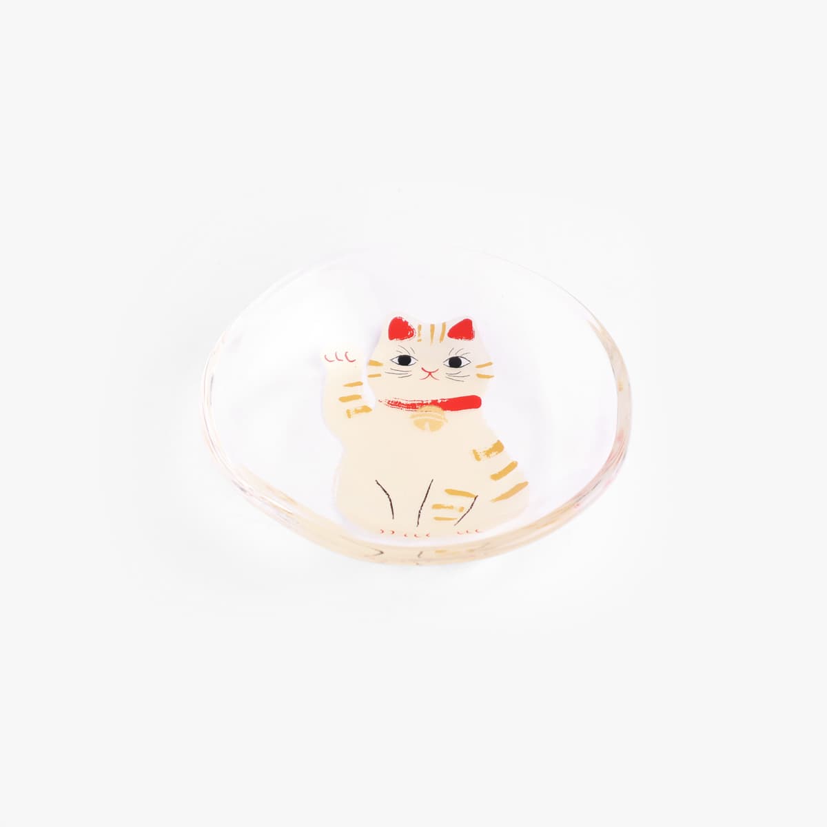 Lite fat i glass, Lucky Cat (Maneki-neko), Tora, Ø9cm - ADERIA