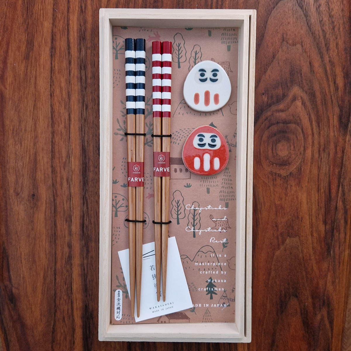 Spisepinnesett, Milk stripes, 2 par med holder - IRODORI