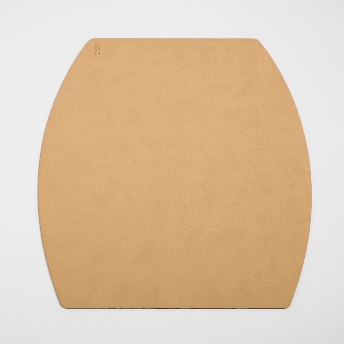 Bordmatte "Ellips", Resirkulert italiensk lær/skinn beige (45x35cm) - MiLLE W