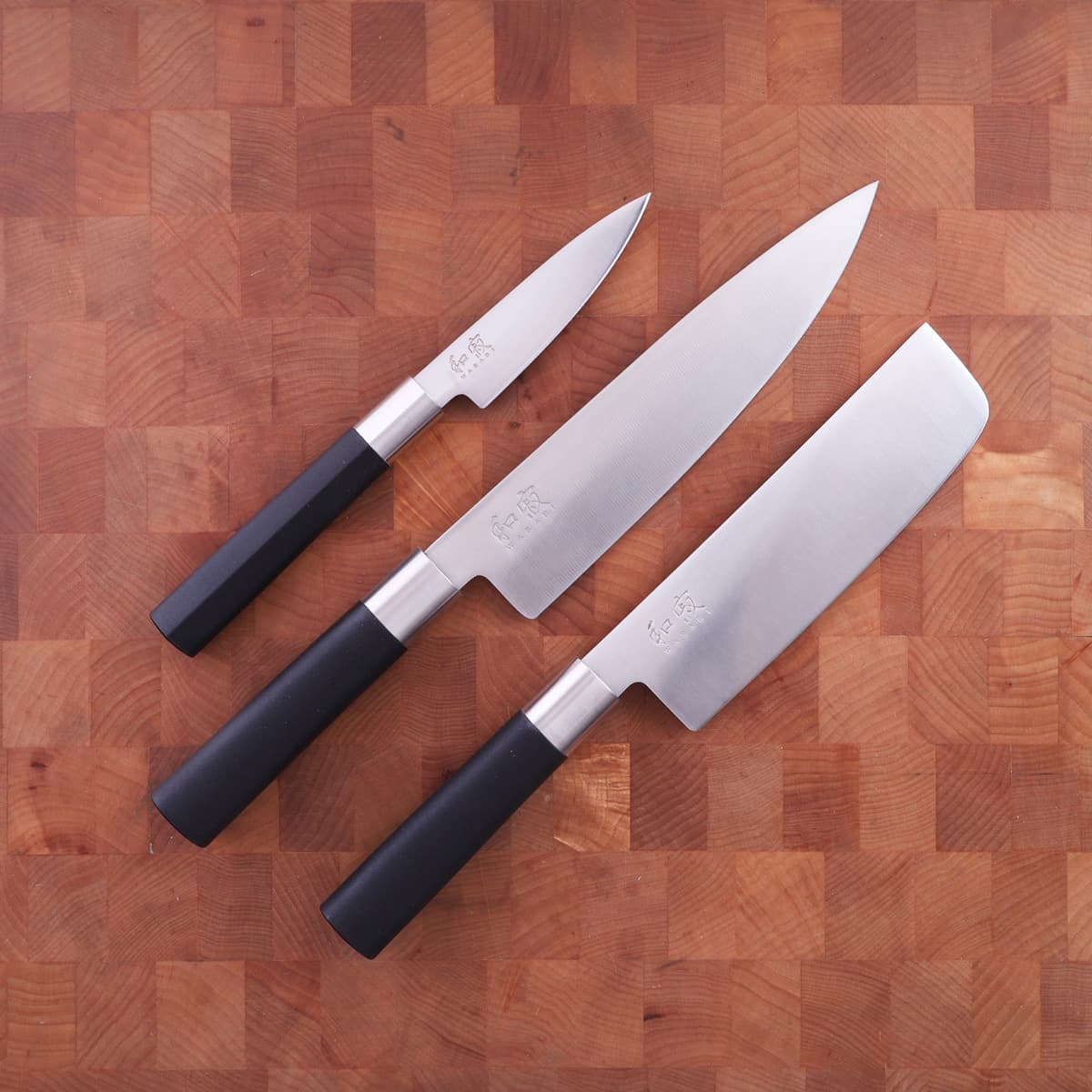 Knivsett m/Nakiri - KAI WASABI BLACK