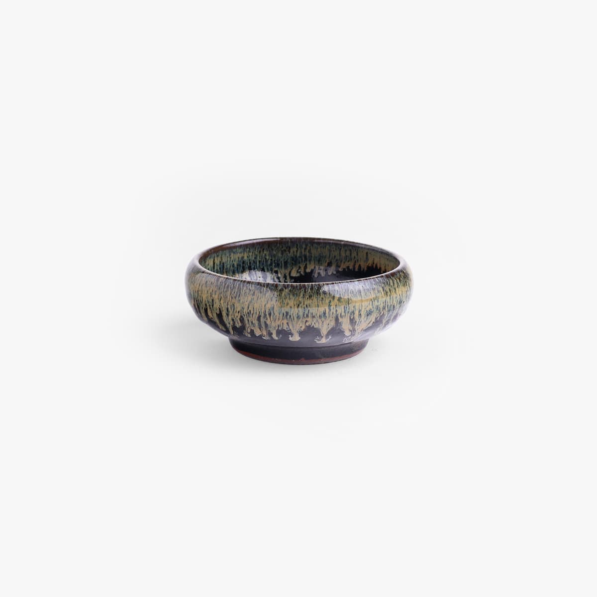 Skål, liten, Tenmoku Nagashi, Ø11cm - Japansk porselen