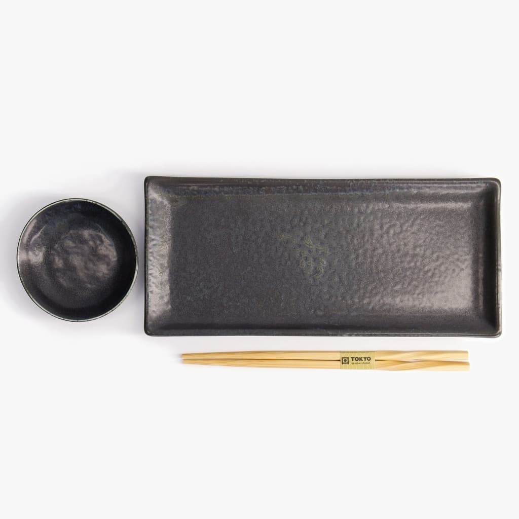 Sushisett 2 deler i gaveeske "Onyx Noir" - Tokyo design studio