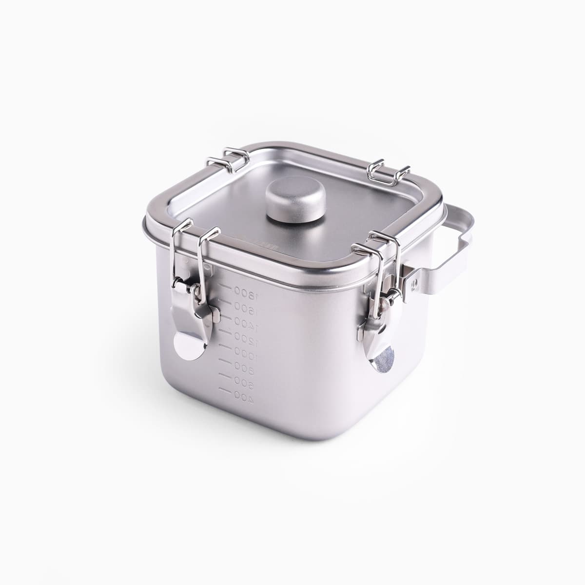 Matbeholder i stål med tett lokk, firkantet, 2,25L (14 × H12cm) - KOINU