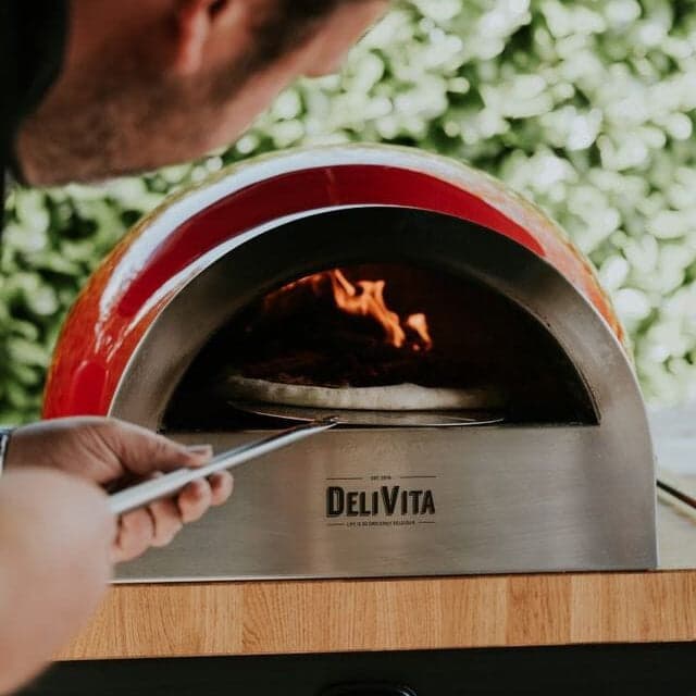 DeliVita Vedfyrt Pizzaovn, chilli-red