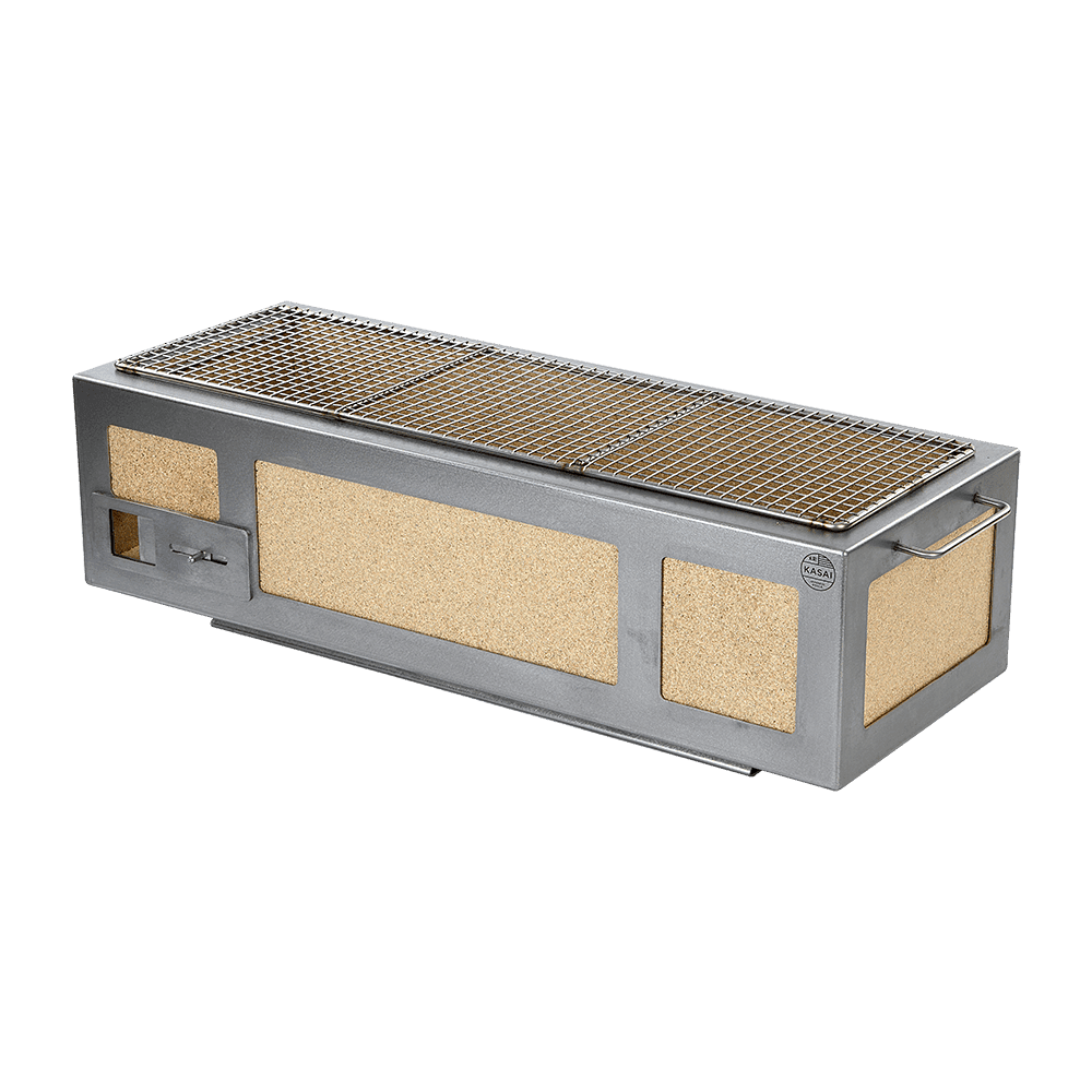 Konro-grill Lang, rustfritt stål, 70 x 26 cm – Kasai
