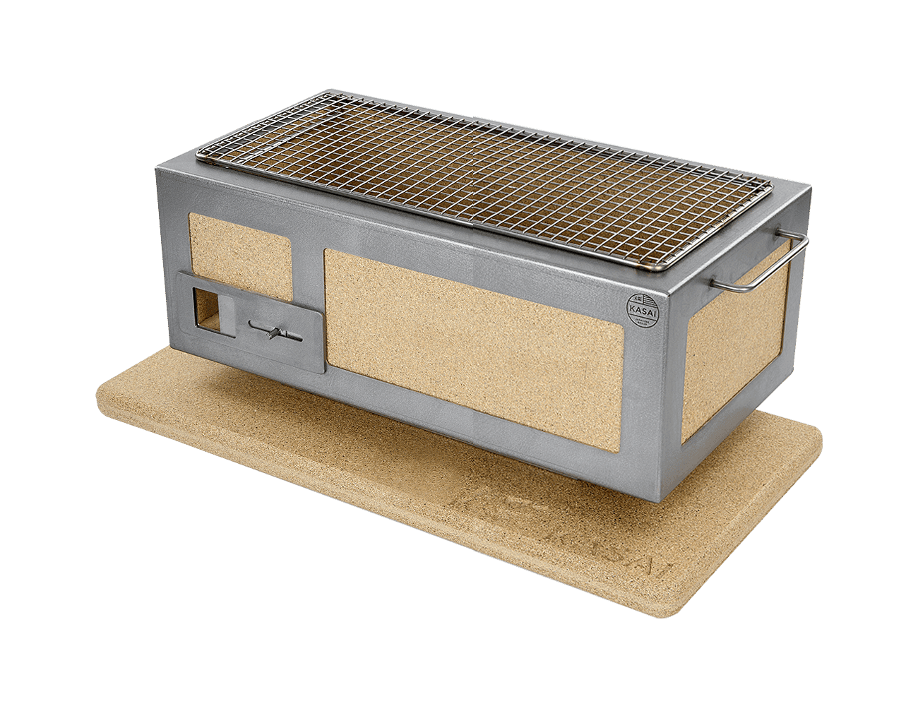Konro-grill Medium lang, rustfritt stål, 54 x 26,5 cm – Kasai