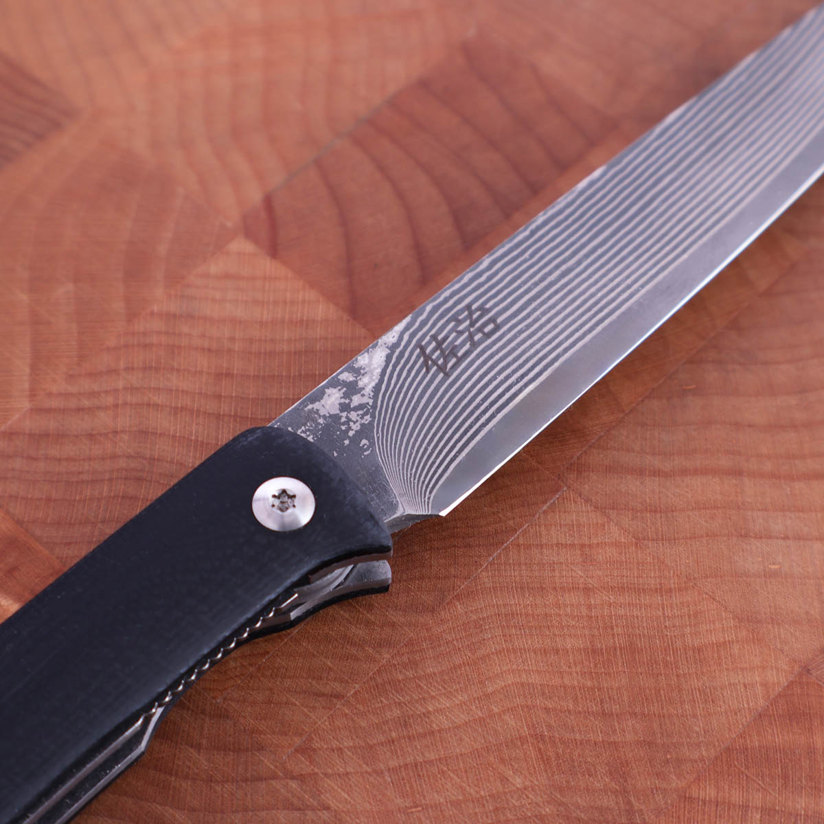 Biffkniv, foldbar m/ damask - SAJI