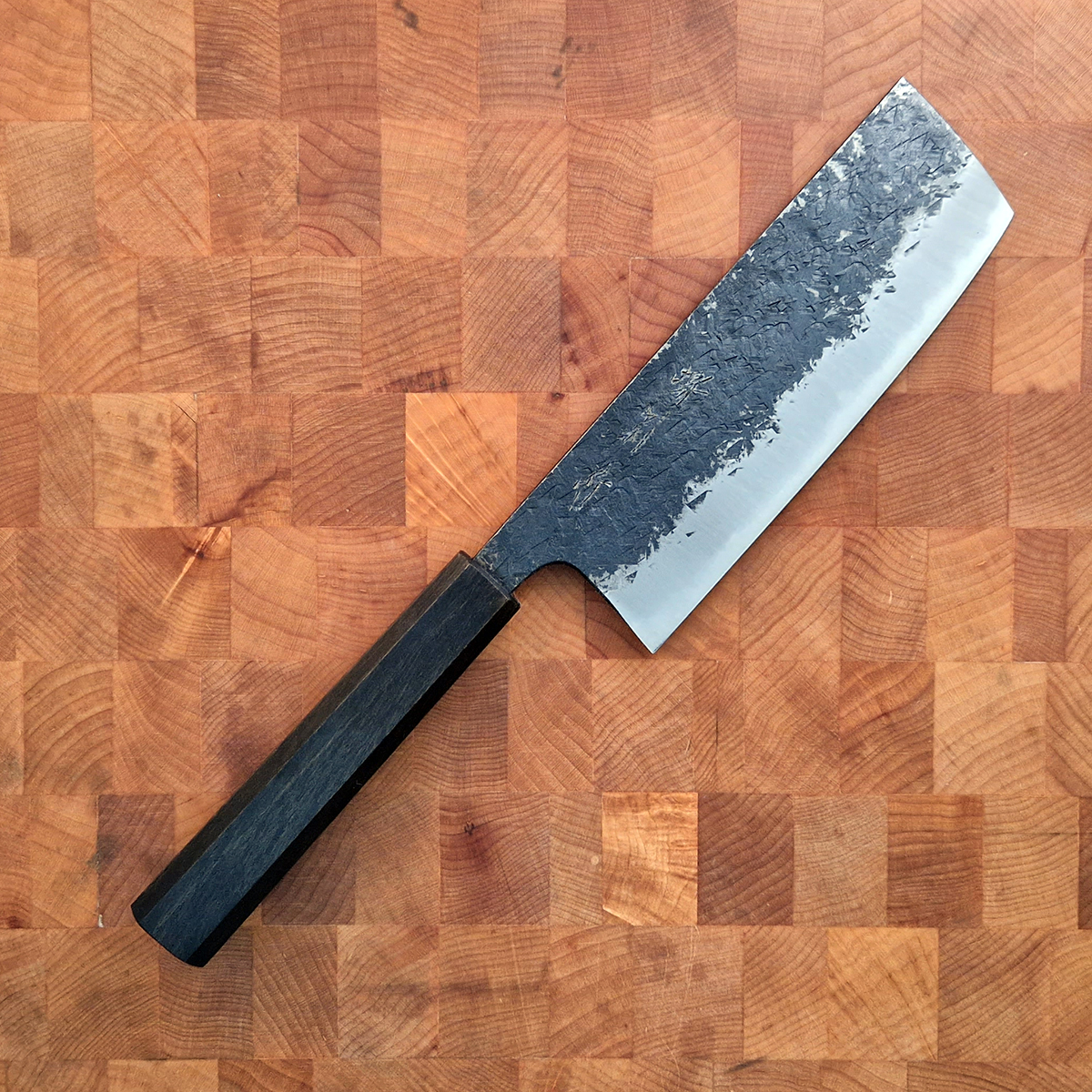 18cm Grønnsakskniv (Nakiri) Aogami II, Kurochi - MINOMO KAJIYA