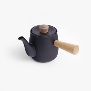 Tekanne i rustfritt stål (sort), med sil, 400ml - MIYACO